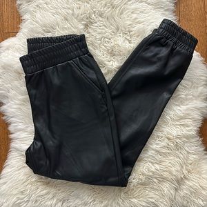 Leather joggers